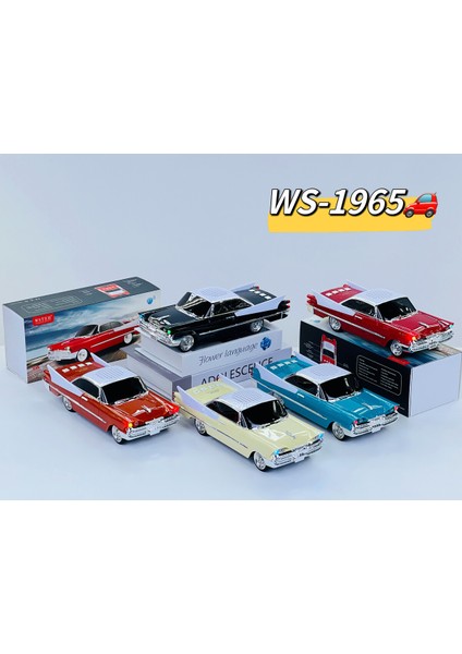 WS-1965 Yeni Dodge 59 Klasik Araba Kablosuz Bluetooth Hoparlör Speaker 10 Watt Fm Radyo Sd Kart USB modelleri