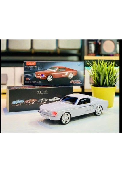 1967 Model Mastang Klasik Araba Kablosuz Bluetooth Hoparlör Speaker 10 Watt Tws Fm Radyo Sd Kart USB