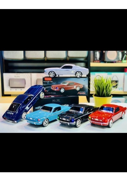 1967 Model Mastang Klasik Araba Kablosuz Bluetooth Hoparlör Speaker 10 Watt Tws Fm Radyo Sd Kart USB fiyatları