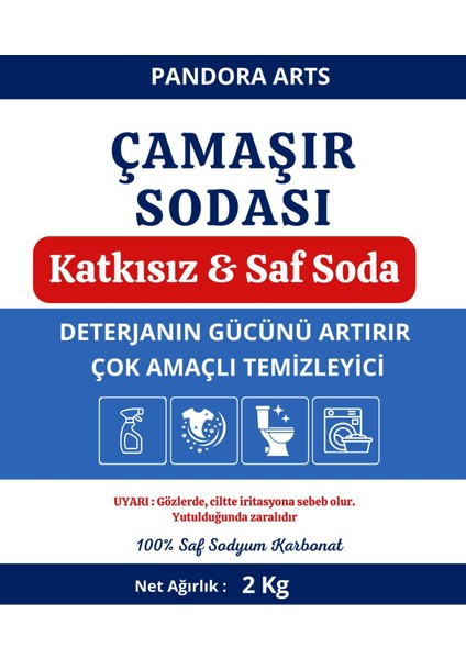 Çamaşır Sodası Sodyum Karbonat 2 kg Eko Çamaşır Deterjanı Ağartıcı Katkısı Kireç Önleyici