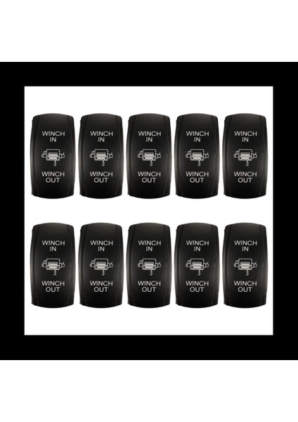 10X 7pin Lazer Anlık Rocker Anahtarı Vinç Vinçinde 12V On-Off-On-On LED Açık Yeşil (Yurt Dışından)