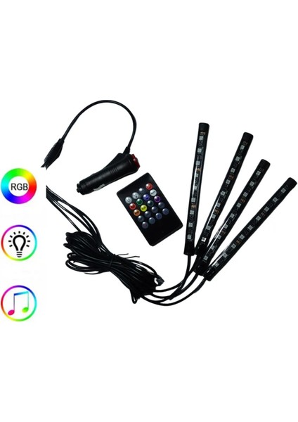 Renault Clio 4 Station Wagon Sese Duyarlı Ayak Altı LED Aydınlatma Kumandalı Scr