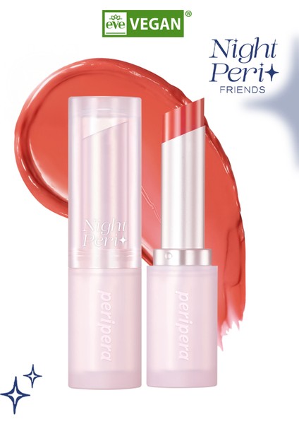 Yoğun Nemlendirme Sunan Vegan Dudak Balmı PERIPERA Ink Mood Glowy Balm (8Sleeping Coral)(Night Peri)