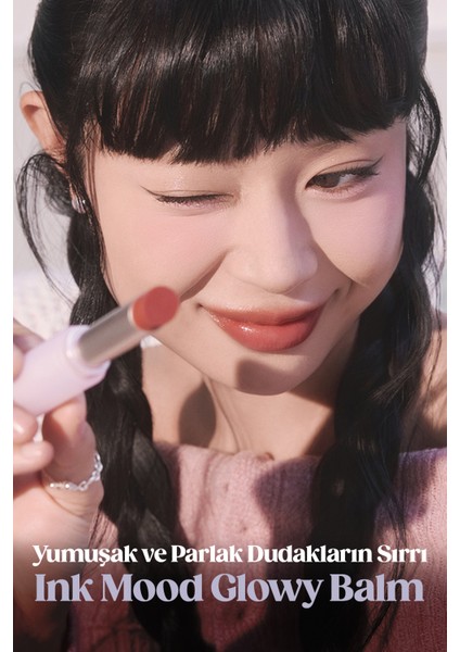 Yoğun Nemlendirme Sunan Vegan Dudak Balmı PERIPERA Ink Mood Glowy Balm (8Sleeping Coral)(Night Peri)