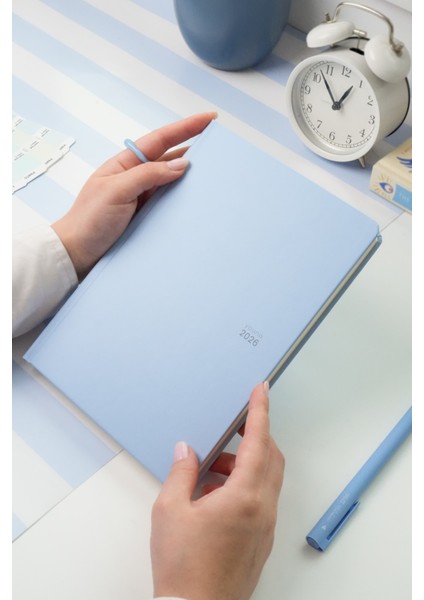 Youna 2026 Yılı A5 Ajanda 15X21 cm - 12 Aylık - Dikey Tasarım – Mavi