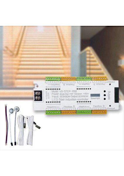 Otomatik 32 Kanal Merdiven Aydınlatma LED Hareket Sensörü Merdiven Işık Kontrolör Kiti Esnek Şerit 12V 24V (Yurt Dışından) modelleri