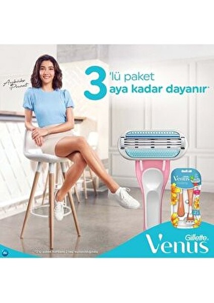 Riviera Kadın Tıraş Bıçağı 3 Bıçaklı Kaymaz Gövde ile 10'lu Set