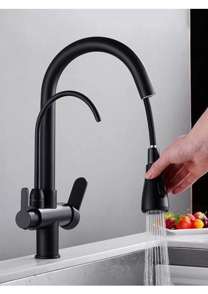 Dual Siyah Arıtmalı Spiralli Mutfak Bataryası