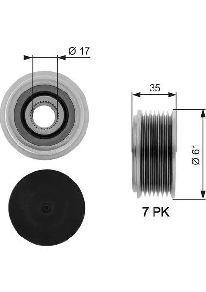 OAP7070 Alternator Kasnagi