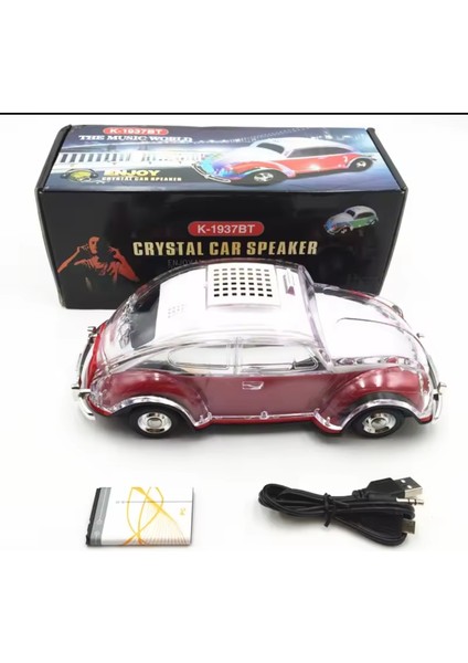 1937 Model Klasik Taksi Araba Kablosuz Bluetooth Hoparlör Speaker Tws Aux Fm Radyo Sd Kart USB