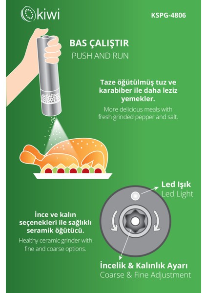 KSPG 4806 Otomatik Tuz ve Karabiber Değirmeni indirimleri