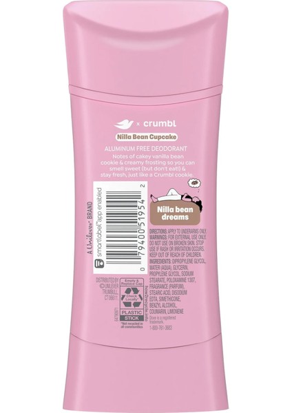 Crumbl Nilla Bean Cupcake Alüminyumsuz Stick Deodorant 74GR fiyatları