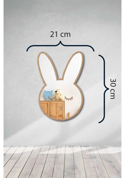 Tavşan Figürlü Çocuk Odası Dekoratif Pleksi Ayna 1 Adet indirimleri
