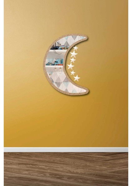 (Ay Yıldız) Figürlü Çocuk Odası Dekoratif Ayna indirimleri