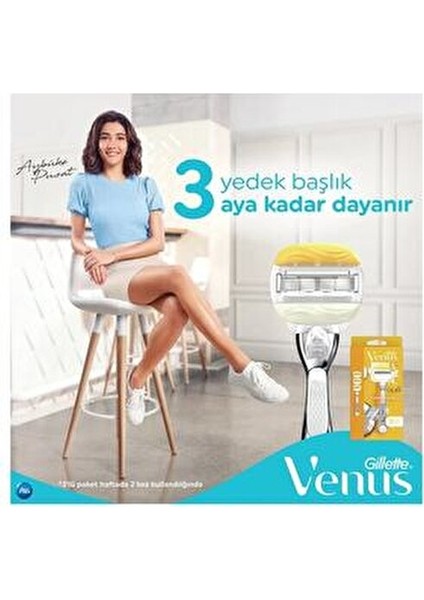 Comfortglide Kadın Tıraş Makinesi Ergonomik Tasarım 5 Bıçak 2 Yedek Bıçak