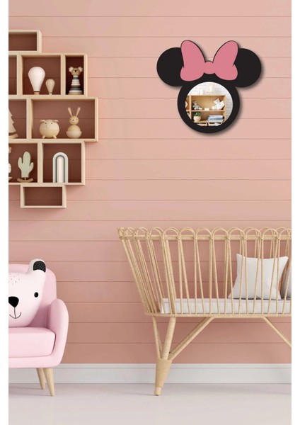 Minnie Mouse Figürlü Çocuk Odası Dekoratif Ayna modelleri