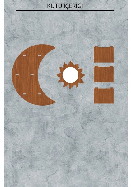 Güneş ve Ay Dekoratif Duvar Rafı Ceviz Renk fiyatları