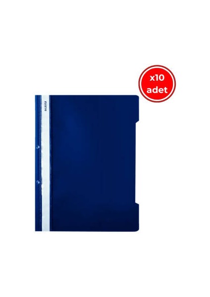 Telli Dosya, 10 Adet, 50'li Paket, A4, 2 Delikli, Lacivert