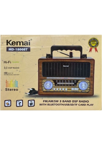 MD-1800 Müzik Seti Fm Nostaljik Retro Radyo USB Sd Kart Player Kablosuz Stereo Bluetooth Hoparlör modelleri