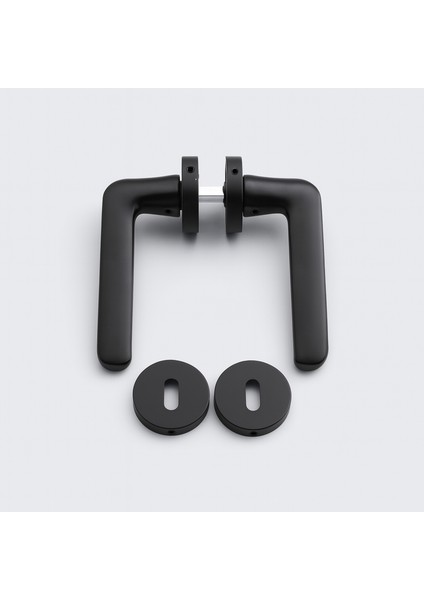 Oda Tipi Kapı Kolu Rozetli Mat Siyah Sağ Sol Uygun Modern Iç Kapı Kilitli 1 Takım fiyatları