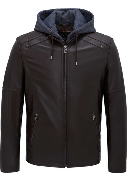 Kahve Hakiki Deri Erkek Hakiki Deri Mont - E25GRJ310618-Q3I