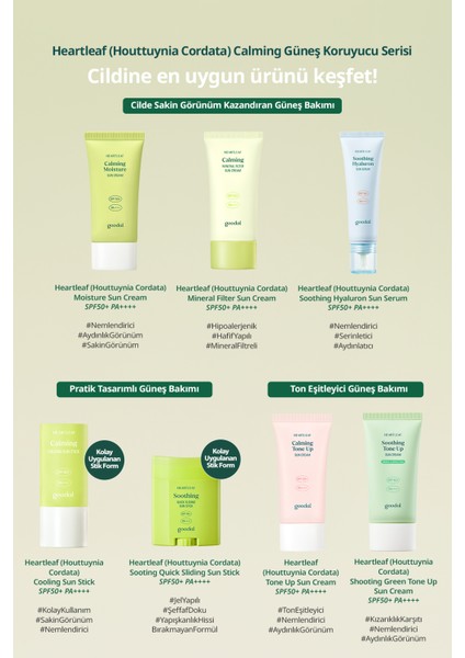 Heartleaf Calming Tone Up Sun Cream - Houttuynia Cordata Özlü Hibrit Filtreli Tone- Up Güneş Kremi SPF50+ Pa++++