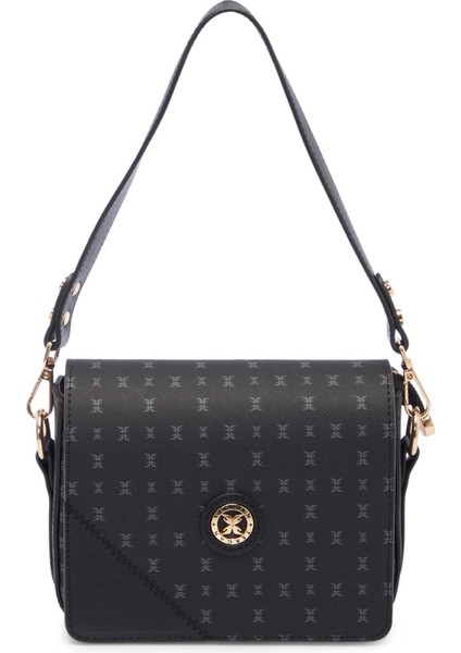 Siyah Print Kadın Omuz Çantası - S1WPR0000807-T0E