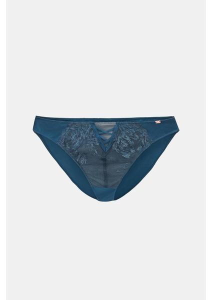 Monaco Petrol Mavisi Dantelli Slip Külot fırsatları