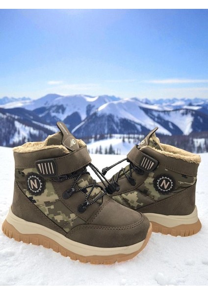 Erkek Çocuk Suya Soğuk Havaya Dayanıklı Cırtlı Içi Kürklü Siyah Kar Botu modelleri