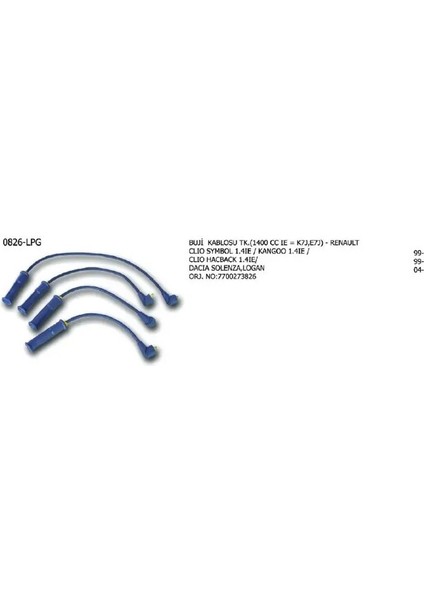 0826LPG Buji Kablosu 224404252R 6001543606 6001543616
