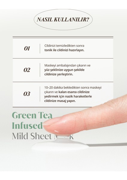 Green Tea Infused Water Mild Sheet Mask - Nemlendirici Yeşil Çay Maskesi