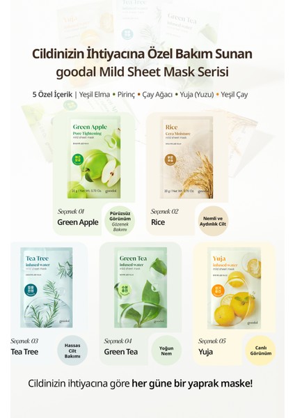 Green Tea Infused Water Mild Sheet Mask - Nemlendirici Yeşil Çay Maskesi