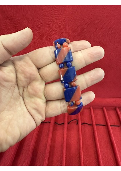 Bilardo Topu Benzetme Bileklik Turuncu Mavi Renkli