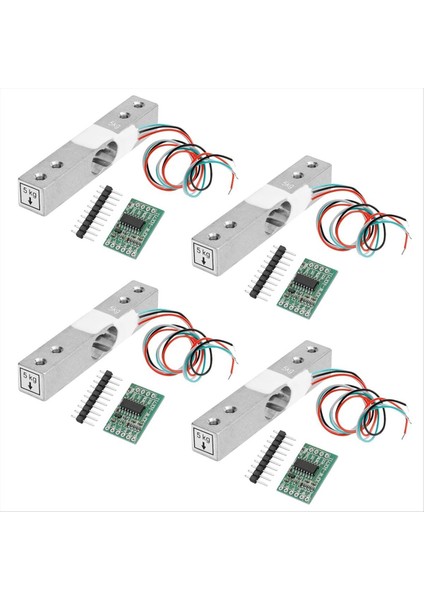 Dijital Yük Hücre Ağırlığı Sensörü 4set 5kg Yük Hücre HX711 Ad Tartım Amplifikatör Modülü Basınç Sensörü Ar Duino Yük Hücre (Yurt Dışından)