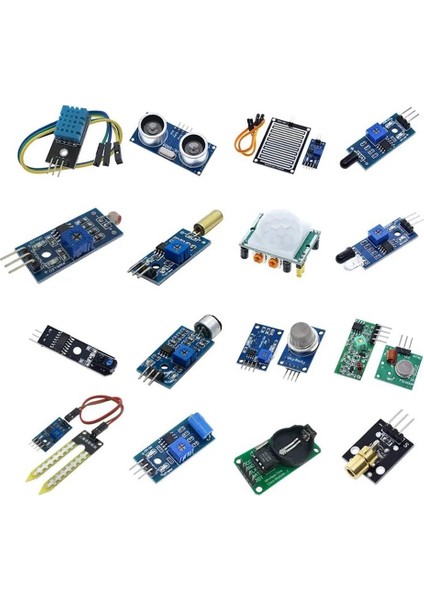 16 Arada 1 Akıllı Sensör Modülleri Kiti Öğrenim Kiti Ahududu PI/STM32/UNO R3/51 Mikrodenetleyici Için (Yurt Dışından)