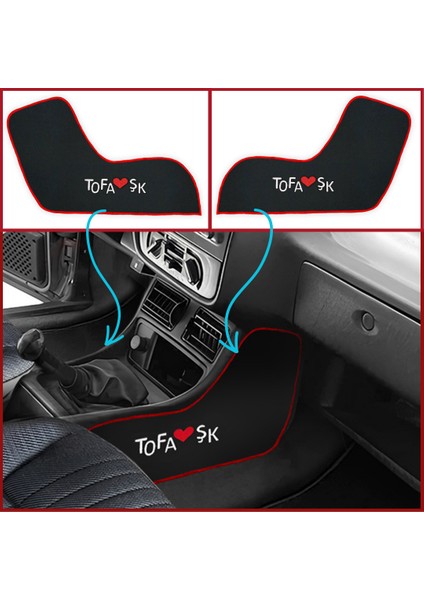 Tofaş Şahin Doğan Kartal Torpido Vites Orta Konsol Yan Koruma Halısı – Nakış İşlemeli Kumaş Kaplama
