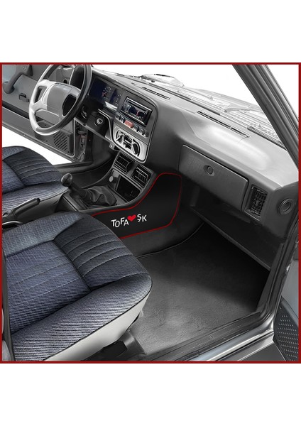 Tofaş Şahin Doğan Kartal Torpido Vites Orta Konsol Yan Koruma Halısı – Nakış İşlemeli Kumaş Kaplama