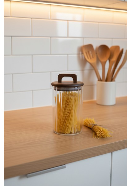 Borosilikat Akasya Cam Kulplu Kavanoz 950ML fiyatları