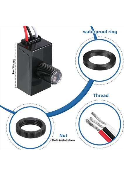 Açık Hava Aydınlatması Için 2 Adet Alacakaranlıktan Şafak Sensörü 120-277V Fotoelektrik Anahtar Fotosel Işık Sensörü (Yurt Dışından) modelleri