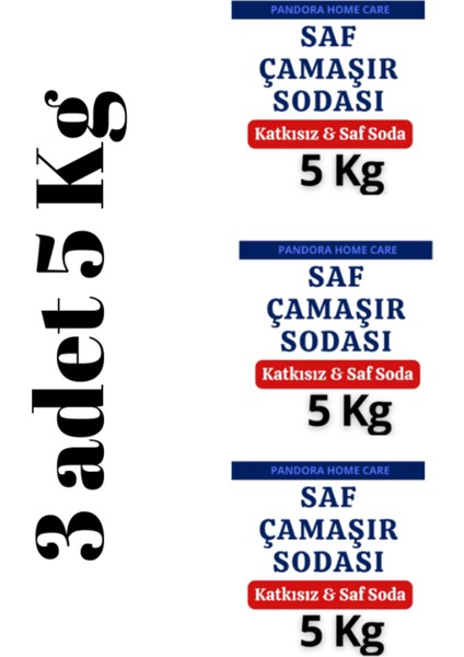 Çamaşır Sodası (Hafif Soda) 5 kg x 3 Adet Toplam 15 kg