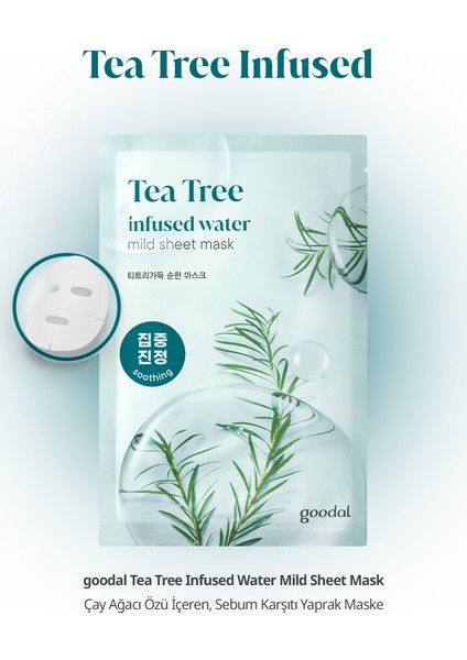 Tea Tree Infused Water Mild Sheet Mask - Yatıştırıcı Çay Ağacı Maskesi fırsatları