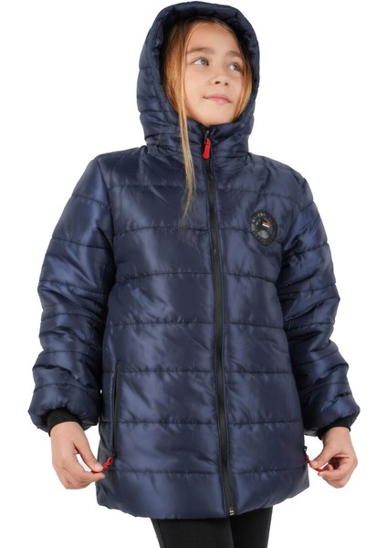 İçi Kürklü Su ve Rüzgar Geçirmez Kapüşonlu Kız Çocuk Mont