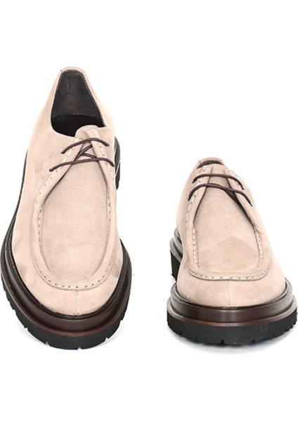 Hakiki Nubuk Deri Modern Bej Loafer Erkek Ayakkabı Eva Taban - 3094 modelleri