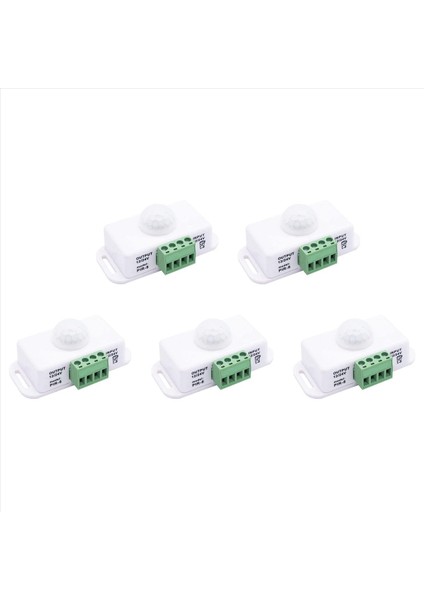 5x Dc 12V 24V Pır Hareket Sensörü Fonksiyon Denetleyicisi LED Anahtar Gövde Kızılötesi Anahtar Zamanlayıcı LED Şeritler Için Beyaz (Yurt Dışından)