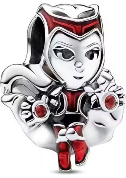 Marvel Scarlet Witch Kızıl Cadı S925 Ayar Charm