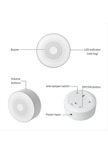 Tuya Smart Zigbee Siren Kablosuz Sesli ve Görünür Alarm 100DB Anti-Tamper Ac Güç Iş Hacim Ayarı Ab Fişi (Yurt Dışından) fiyatları