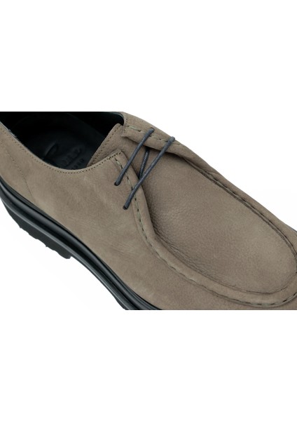 Hakiki Nubuk Deri Modern Haki Loafer Erkek Ayakkabı Eva Taban - 3094 fırsatları