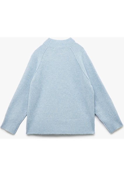 Dik Yaka Uzun Kollu Dikiş Detaylı Triko Kazak fırsatları