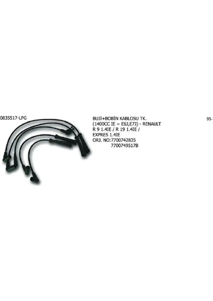 0835517LPG Buji Kablosu 7700742835 7700749517B