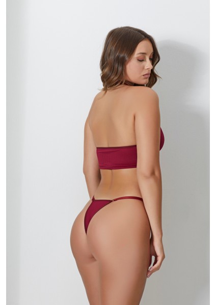 Kadın Bordo Ayarlanabilir Tanga Külotlu Büstiyer Takım fiyatları